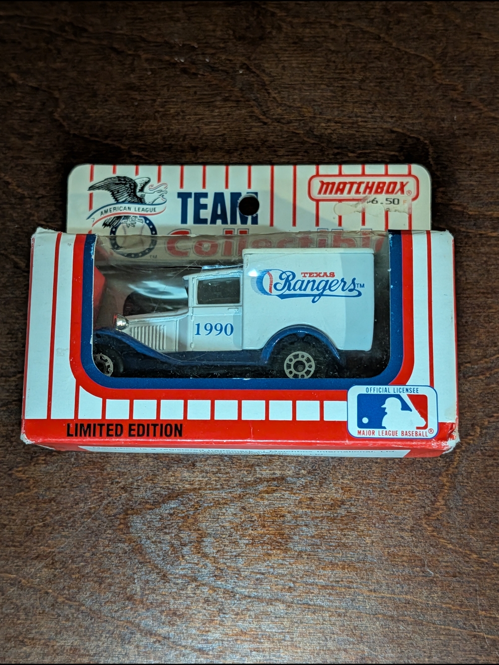 Matchbox White & Blue Texas Rangers 1990 Die-Cast Truck